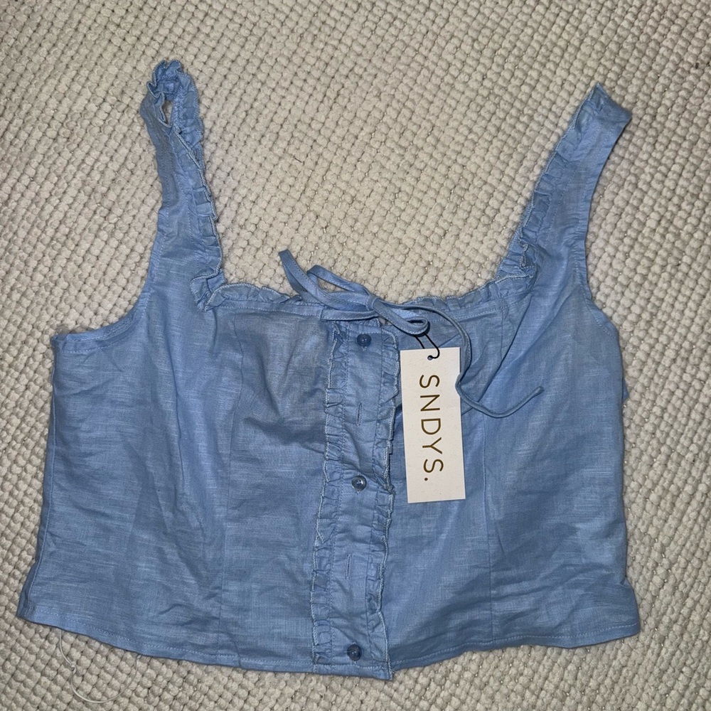 SNDYS - Revolve Light Blue Crop Top